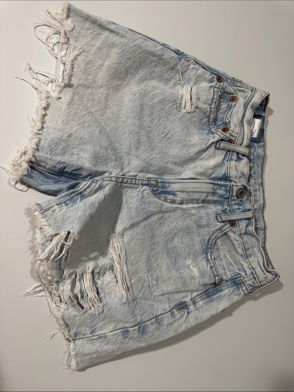 American Eagle Outfitters Light Wash Distressed Jean Shorts